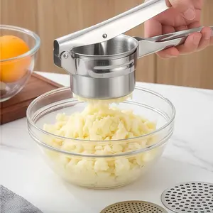 Stainless Steel Potato Ricer Masher with 3 Interchangeable Discs Heavy Duty Multi-function Fruit Juicer Lemon Squeezer Baby Food Maker Mashed Potato Press Kitchen Gadget Cooking Essentials Home Tool TikTok Made Me Buy It