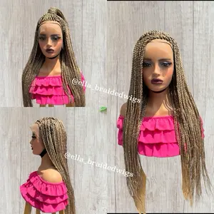 Ella Braided Wigs 13x4 Frontal 28inches Senegalese Twists with Mixed Color #27&613 Natural Looking Hair Extension