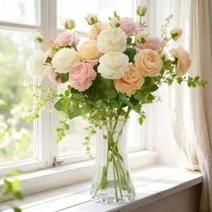 Luxurious Artificial Peony Flower Bouquet, High-Quality Home Decor for Valentine's Day, Weddings, Festivals, Spring Fake Flowers