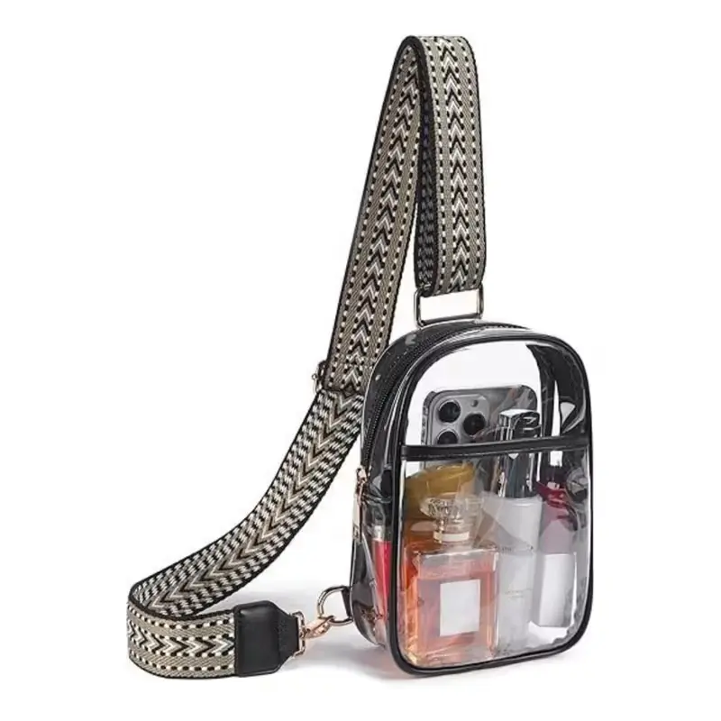 Concerts, sporting events, travel—this transparent TPU crossbody bag is lightweight and portable, featuring an adjustable shoulder strap and a transparent design for carrying small items such as phones, cash, and lipsticks.