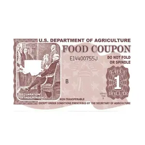SINGLE $1 Buck Food Stamp Coupon Sticker for Credit Card