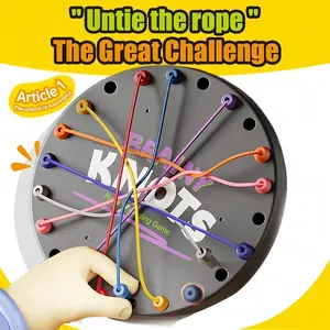 Strategic Rope Puzzle Board Games, Brainy Knots Untangling Game for Kids Families Adults, Interactive Party Christmas Toys for Autism Decompression, Includes Rush Hour and Flip Match Games, kids toys, games, toys, christmas, toddler toys