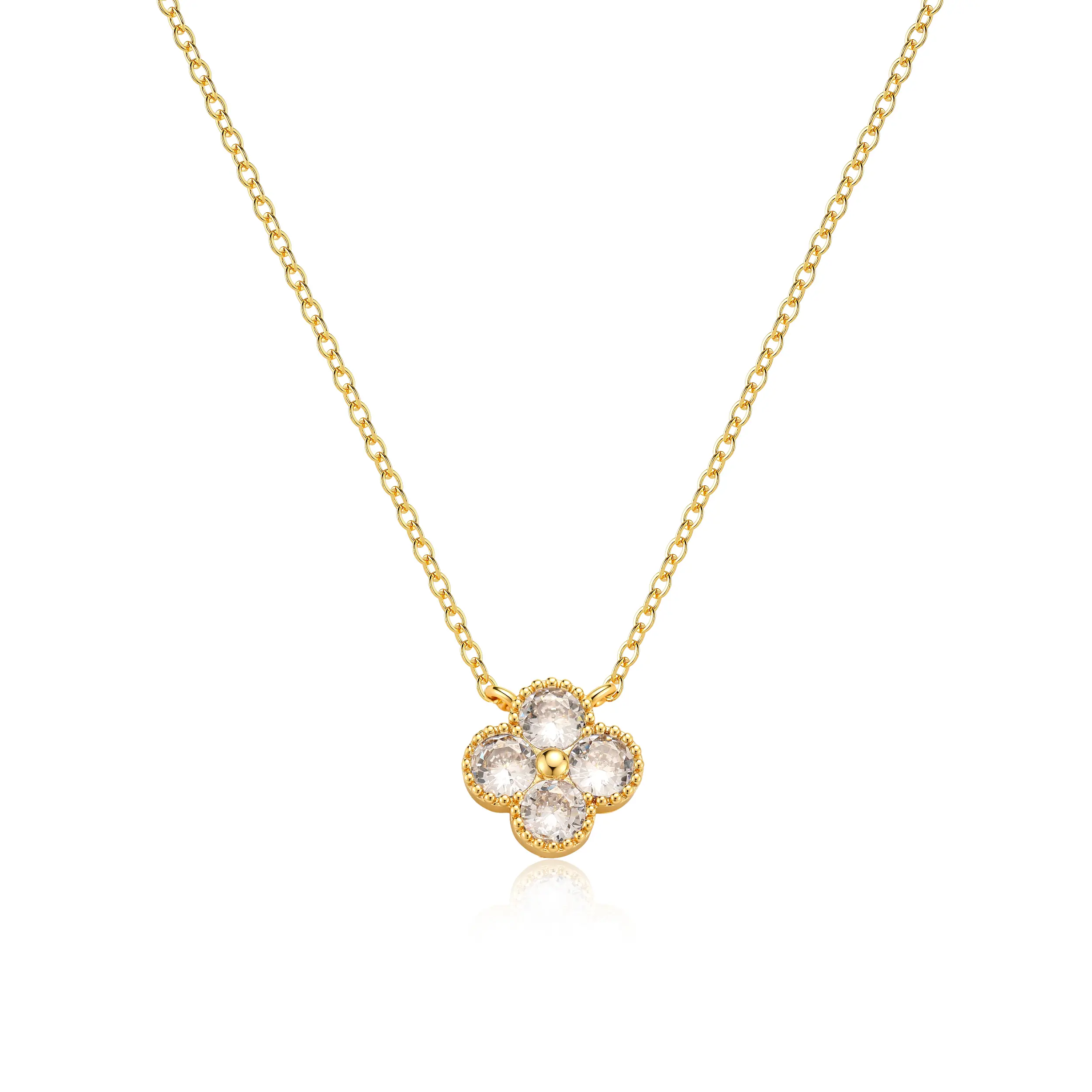 Tewiky Gold Necklace with Always Remember Message Card, CZ Cross Necklace, Clover Necklace, Interlocking Circle Necklace, Inspirational Gift for Women, Daughter, Sister, Best Friend, Waterproof Jewelry Symbol Of Love Elegant Design