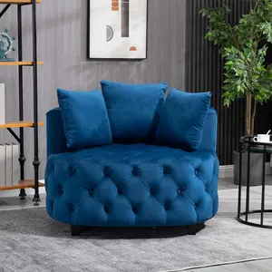 A&A Furniture,Accent Chair / Classical Barrel Chair for living room / Modern Leisure Sofa Chair (Blue) A&A Furniture,Accent Chair / Classical Barrel Chair for living room / Modern Leisure Sofa Chair (Blue)