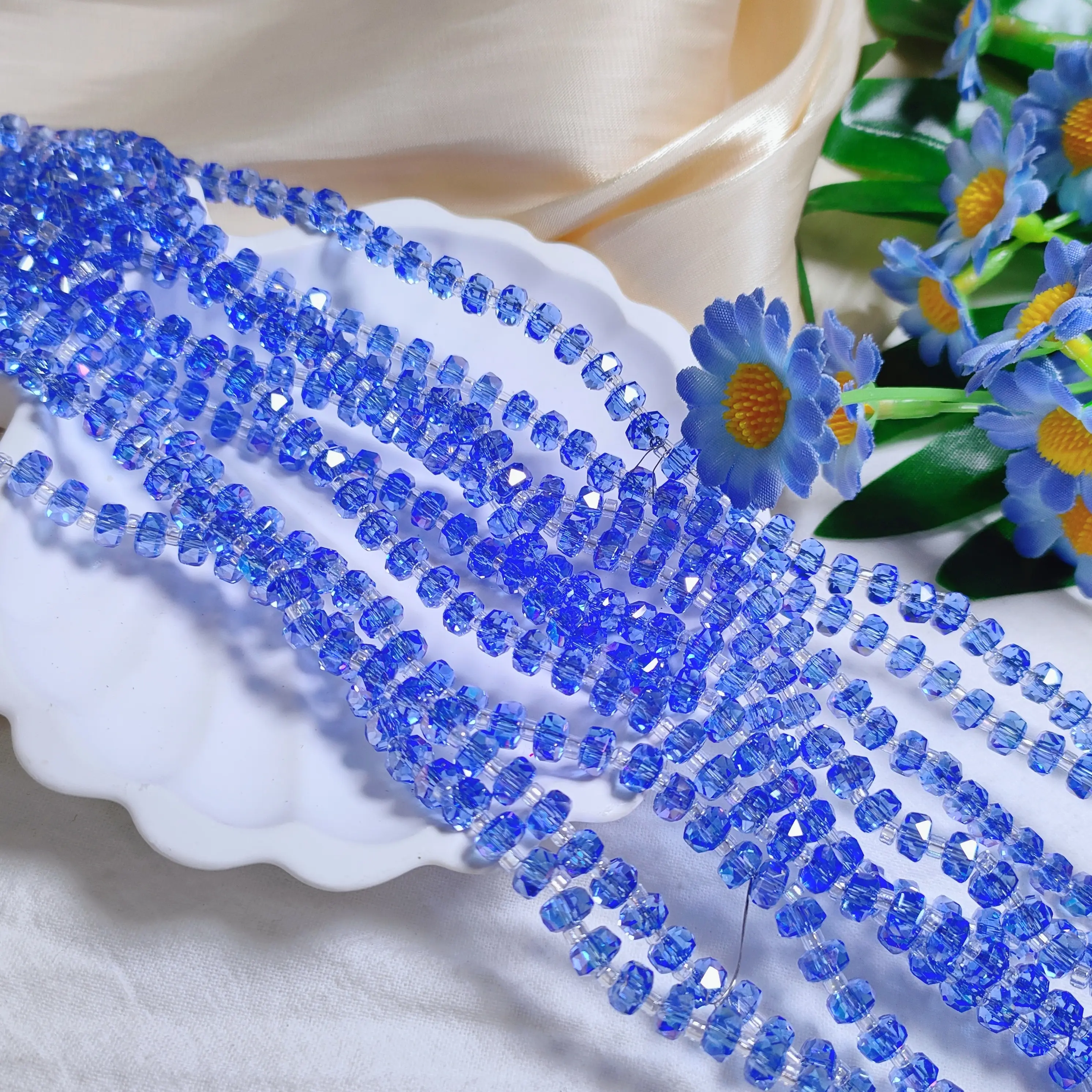 [US shipping] 6mm K9 crystal glass wheel beads 99pcs per strand for DIY bracelet & necklace & keychain accessories