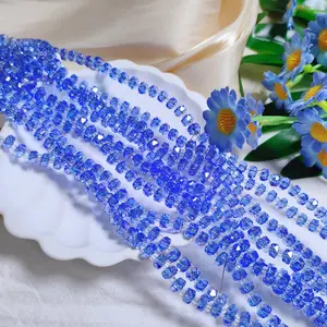 [US shipping] 6mm K9 crystal glass wheel beads 99pcs per strand for DIY bracelet & necklace & keychain accessories