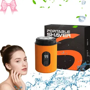 New digital electric shaver for men's mini travel portable Cordless shaver full body washable small steel cannon shaver, suitable for holiday gift giving