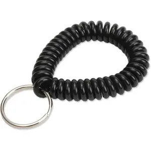 2u201D Diameter Spiral Wrist Coil with Steel Key Ring, Flexible Wrist Band Key Chain Bracelet, Stretches to 12u201D, unisex-adult,