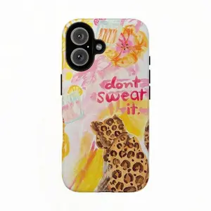 Shockproof Magnetic Phone case for iPhone 17 Air 16 Pro Max 15 14 13 12 Don't Sweat it Phone Case, Leopard, Gift for  fans, Aesthetic Vintage God Tough Phone Case, Flower, Wildfloral