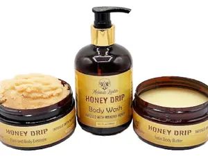 Honey Drip Bath and Body Collection - Body Butter, Body Scrub and Body Wash Moisturize and Hydrate for a silky smooth body
