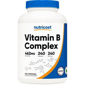 Nutricost Vitamin B Complex 462mg, 240 Capsules - with Vitamin C - Energy Complex