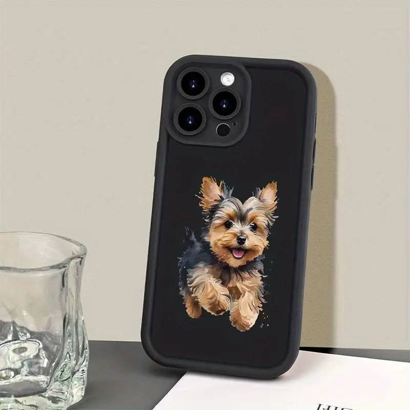 Lively Cute Yorkshire Terrier Puppy Pattern Matte Anti-Drop Smartphone Case - Handheld Cellphone Protection for iPhone 17 Air/16 Plus/15 Pro Max/14 Pro/13/12/11/XS Max/X Devices, Holiday Gift Choice TY286