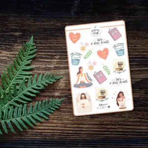 Mental Health Planner Transparent Sticker Sheet