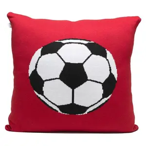 Rian Tricot Cushion - Red Soccer Ball