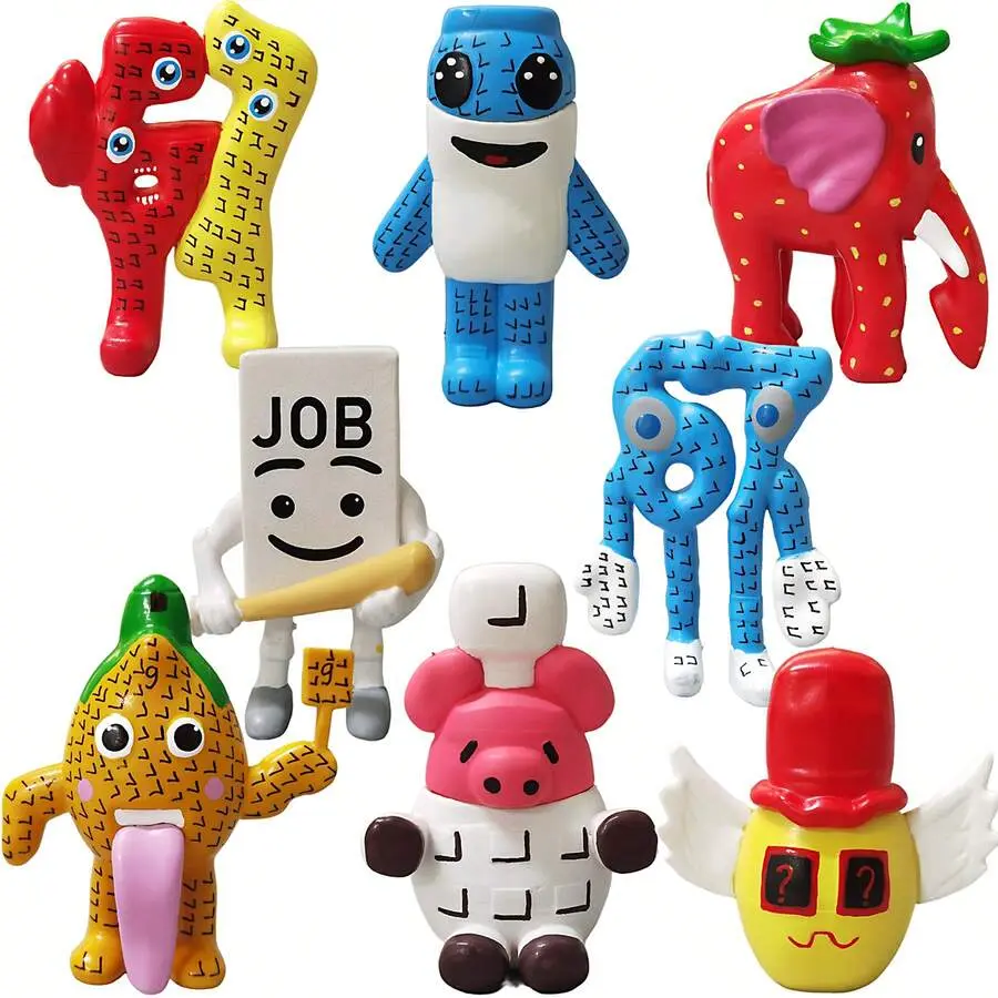 8-Piece Tralalero Tralala Action Figure, 8PCS Italian Brainrot Meme Figures Toys Unique Funny Cartoon Weirdo Dolls Set, Colorful Desk Toys & Home Decor - Creative Figurines Gift For Stress Relief & Collection
