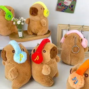 Cute Cartoon Capybara Plush Pendant, 1 Set Creative Music Capybara Keychain, Bag Hanging Ornament, Suitable for Anniversary Gifts, Home Decoration