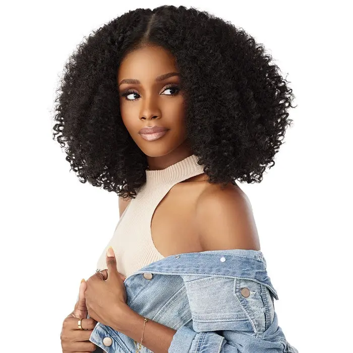 Sensationnel Curls Kinks Textured Lace Kinky Edges Glueless Y-Part HD Lace Front Wig - KINKY ZIGZAG CURLS 14"