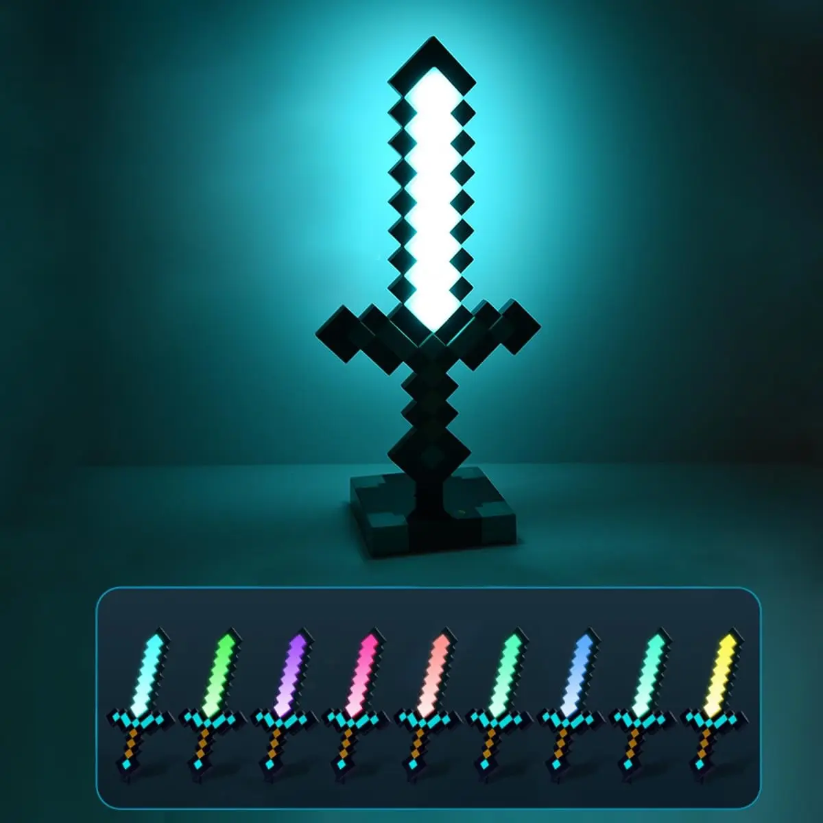 Diamond Sword Night Light Ornament, Color Changing Sword Game Accessory, Gift Toy Model, Table Lamp Decoration, Christmas Gift, Decorative Led Lights Led Light Up