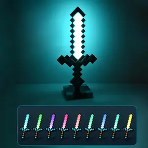 Diamond Sword Night Light Ornament, Led Color Changing Sword Game Accessory, Gift Toy Model, Table Lamp Decoration, Christmas Gift, Light Up Electronic