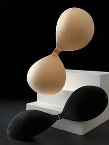 2-Pack Invisible Sticky Bras &, Silicone Push-Up Pads, Strapless Backless Design, Sexy Women Underwear for Wedding & Formal Wear