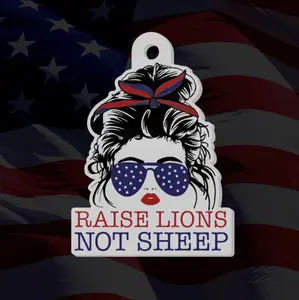 Raise Lions Not Sheep Patriotic Mama Acrylic Keychain