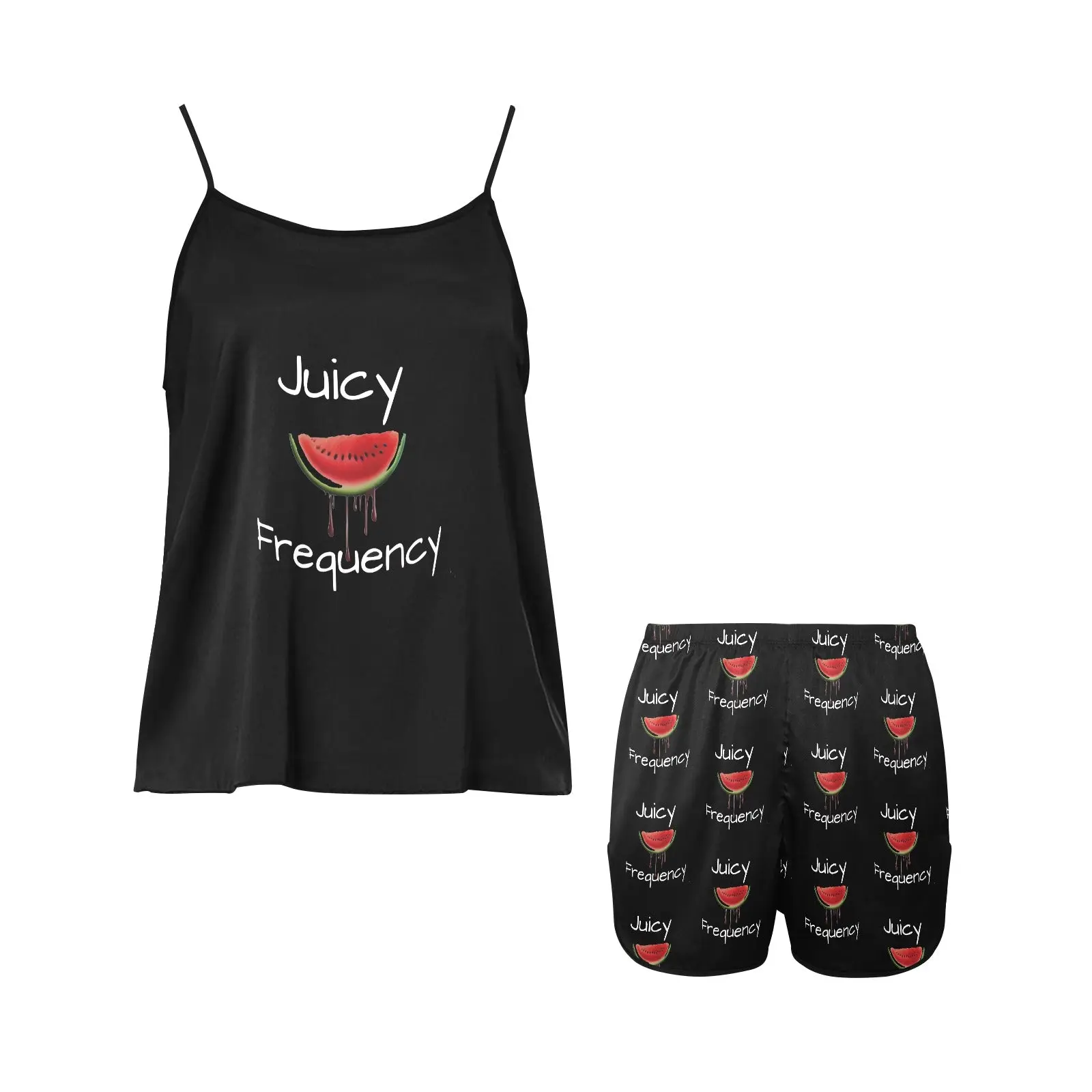Juicy Frequency Watermelon Women's Spaghetti Strap Short Pajama Set