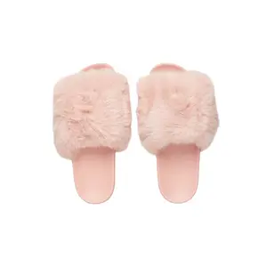 Tatyana Pink Fur Slides
