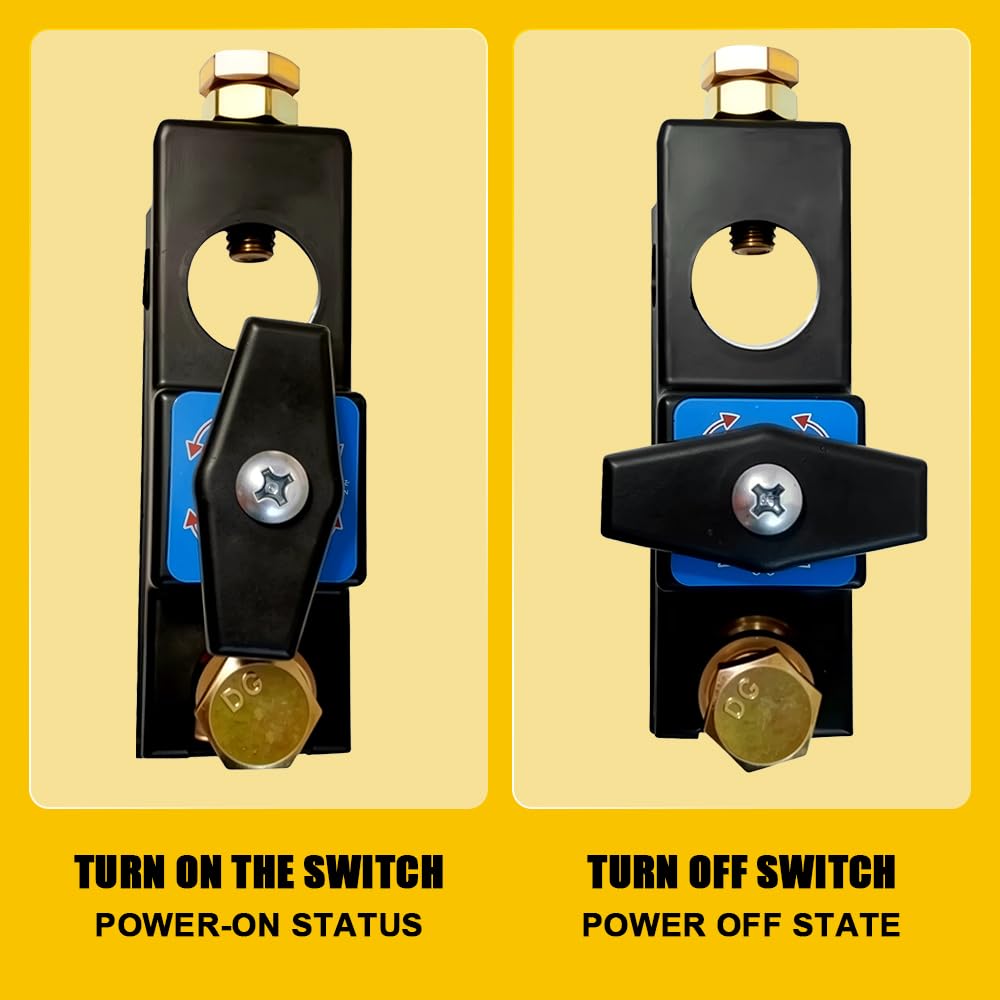 Heavy Duty Battery Disconnect Switch with Quick Release - Universal Master Isolator Kill Switch for Car, Boat, RV - Power Cut Off Shut Off Safety Switch