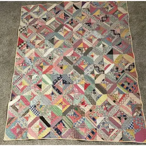 Vintage Scrappy Squares Quilt