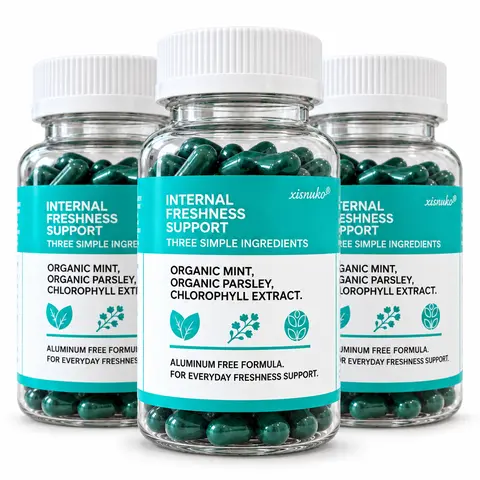 Internal Deodorant Supplement with Natural Odor Control Chlorophyll Pills, Mint & Parsley, Full-Body Freshness, Body Deodorizing Supplement, Chlorophyll Capsules, Body Odor Support & Daily Wellness