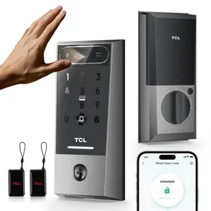 TCL Smart Lock with Palm Vein Recognition, Keyless Entry Door Lock for Front Door, Wi-Fi Keypad Deadbolt, App Remote Control, Auto Lock, Rechargeable Battery, Works with Alexa & Google