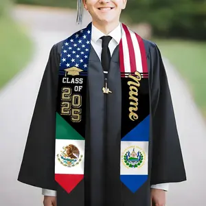 Personalized Mexican Graduation Stole, Custom El Salvador Graduation Sash, Hispanic Grad Gifts for Graduates, Class of 2025