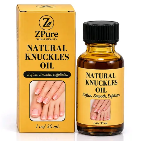Zpure Skin & Beauty Natural Knuckle Care Body Oil Moisturizer - 1 oz (30 ml), Alcohol-Free, No Harsh Additives, Gentle Nourishing Daily Hands Care, Gentle Exfoliation, Hydrating for Normal & Dry Knuckles, 24-Month Shelf Life, Single Item