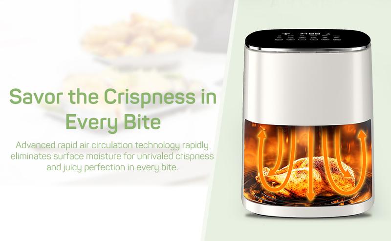 Air Fryer, 6-Quart with Viewing Window, 12-in-1 Functions - Air Fry, Roast, Reheat, Dehydrate, Bake, Steam, and More, 400°F Max Temperature Air Fryer, 6-Quart with Viewing Window, 12-in-1 Functions - Air Fry, Roast, Reheat, Dehydrate, Bake, Steam, and More, 400°F Max Temperature