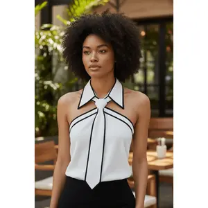 Sleeveless Tie Blouse