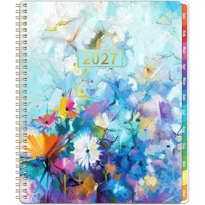 2027 Planner - 2027 Planner Weekly and Monthly, Jan 2027 - Dec 2027, 8.5" x 11", Calendar Planner with Colorful Monthly Tabs, -wire Binding, Holidays,  Pocket