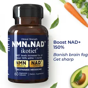 IKOTIET-NAD+ Anti-Aging & Cellular Regeneration Supplement — NAD+ & NMN Formula, 300 mg NMN, 30 Servings | Supports Cellular Energy, Skin Health, Brain & Muscle Function | 2 Capsules Daily | 1 Bottle + 1 Trial Pack (Extra Cellular Energy Support)