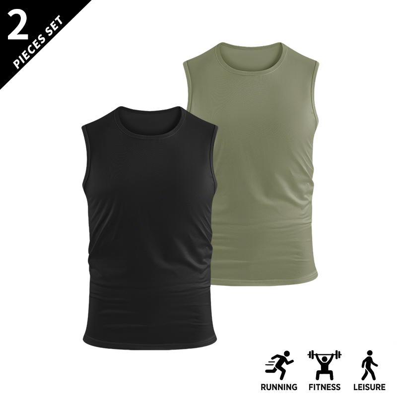 4-pack men’s athletic breathable lightweight sleeveless tank tops, loose fit; quick-dry crew neck sleeveless top; men’s sleeveless shirt/top for gym training.