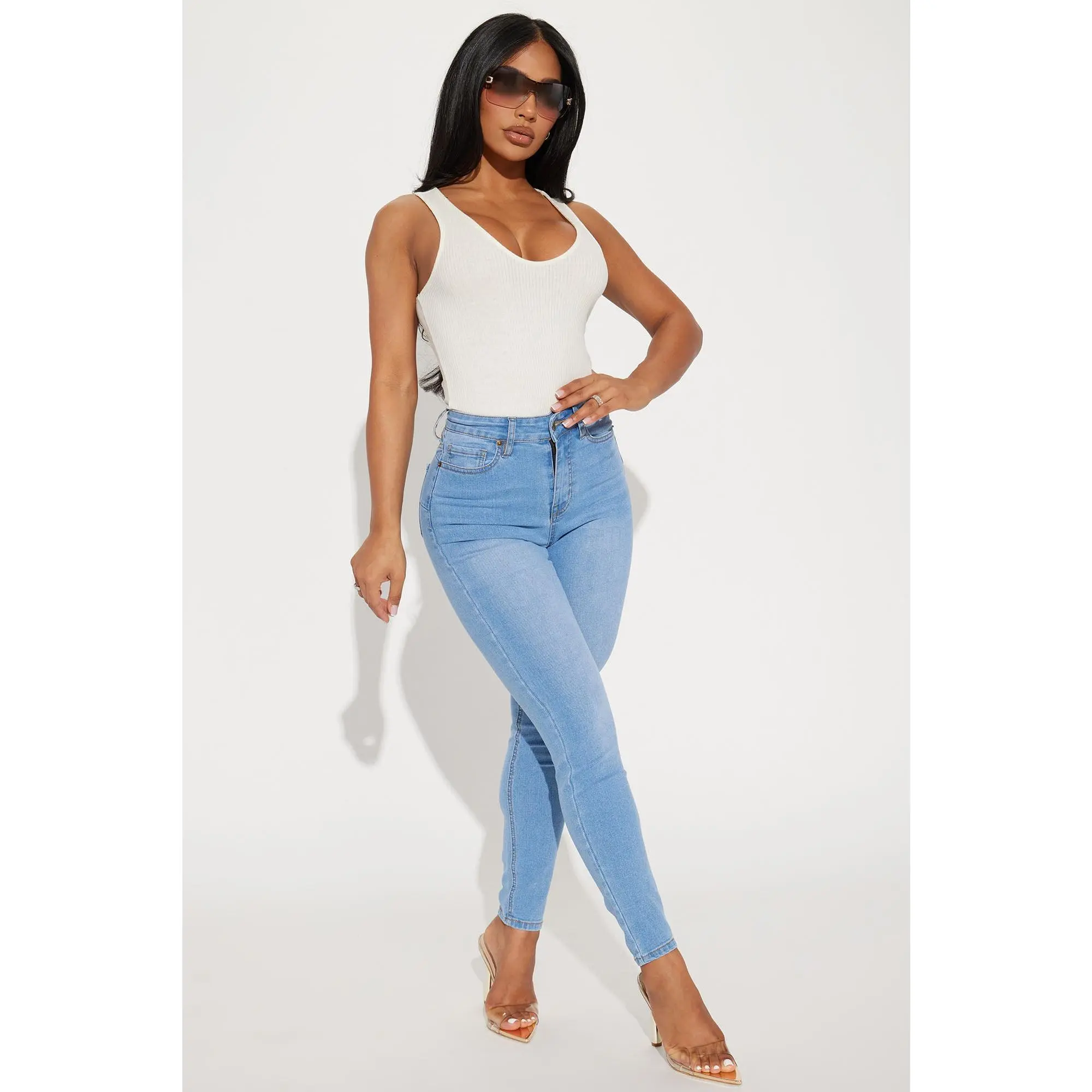 Vibe Check Curvy Stretch Skinny Jeans - Light Wash Vibe Check Curvy Stretch Skinny Jeans - Light Wash