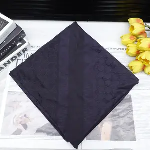Pre-owned Gucci Silk GG Shawl Black&Blue Scarf T10347744