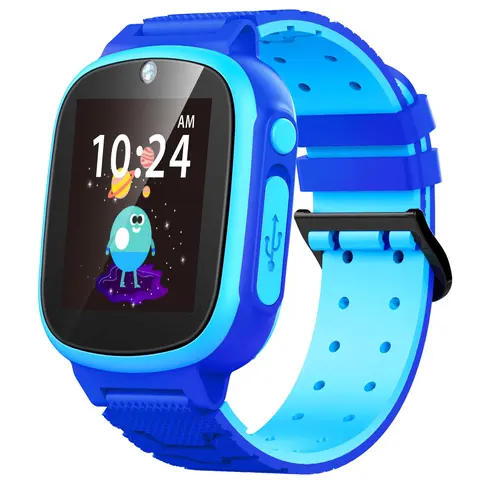 Kids Rechargeable Silicone Digital Smart Watch - Unisex Wearable Device with Camera, Selfie, Video Games, MP3 Player, Pedometer, Alarm Clock, Flashlight, Calculator, 10 Object Sounds - Games & Learn Educational Tech Toy Gift for Ages 3-8 Wristwatch Smartp