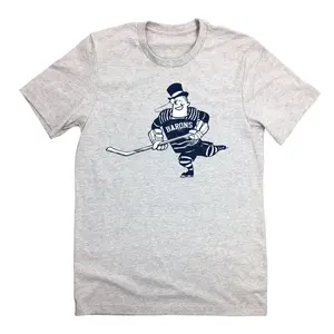 Cleveland Barons Hockey Mascot Tshirt, Retro Sport Graphic T-Shirt, Casual Short Sleeve Crew Neck T-Shirt, Classic Style, Up to 5XL, Full Color
