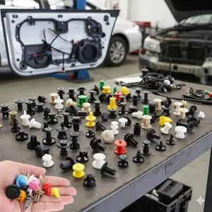 Car Plastic Rivet Clips, Nylon Door Panel Retainer Clips, Assorted Sizes and Colors, Easy Installation Secure Fastening, Auto Interior Exterior Trim Accessories.