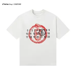 Heavy   Summer DG Printed Letter Short-sleeved T-shirt Couple Loose Dujia Men's and Women's Versatile Short Sleeves