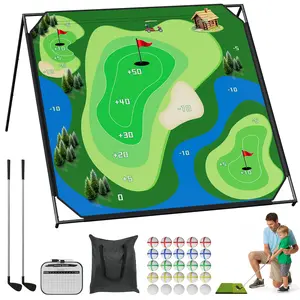 Lilypelle Golf Chipping Game with Stand, 7ft  Large Hitting Mat, 25 Sticky Balls, Indoor Outdoor Golf Target Game for Adults & Kids, Fun Backyard Practice and Perfect Gift for Golf Lovers