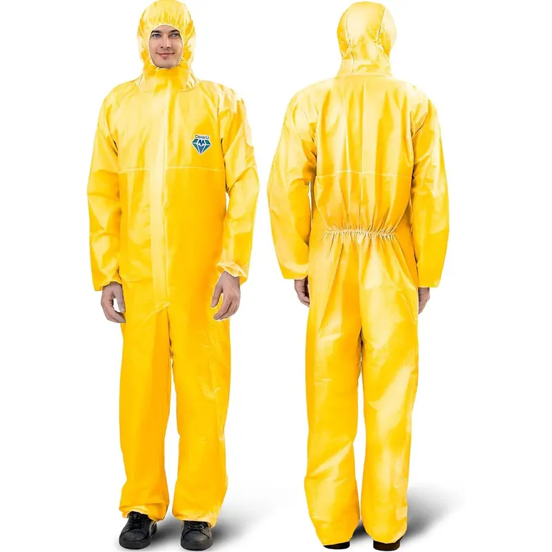 Hazmat Suits - 6 Sizes Options - Disposable Coveralls Suit, Medical Protective Coverall PPE Hazmat Suits
