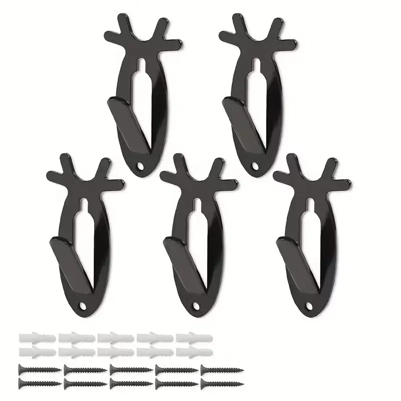 Vintage Metal Deer Head Wall Hooks Set, Rustic Home Decor for Bathroom Bedroom Balcony, Durable Hanging Hardware with Screws Included