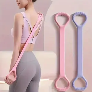 1pc Pink Resistance Band, 8-shaped Resistance Band, Yoga Elastic Stretch Band, Back Stretching Band, Fitness Equipment for Home Gym, Fitness Training Band, Yoga Stretching Rope, Durable Stretching Band