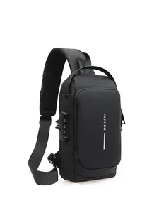 Fashion Motorcycle Bike Sling Bags Waterproof Chest Bags Shoulder Crossbody Bag with USB Charging Port Lock Anti Theft Moto Bag for Men Male,Gift,Daily Use