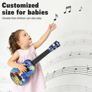 17 Inch Kids Ukulele Guitar, Cute Creative Custom Cartoon Design, Multicolor Options, Early Education Music Toy, Gift for Boys and Girls